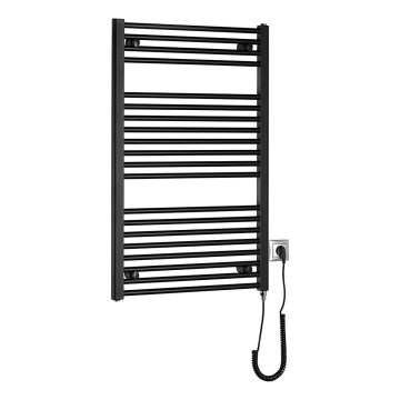 Aqualine - Elektrisk radiator til badeværelse DIRECT-E 400W 96x60 cm mat sort