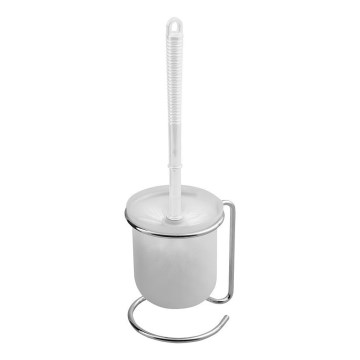 Aqualine - Fritstående toiletbørste SIMPLE LINE hvid/skinnende krom