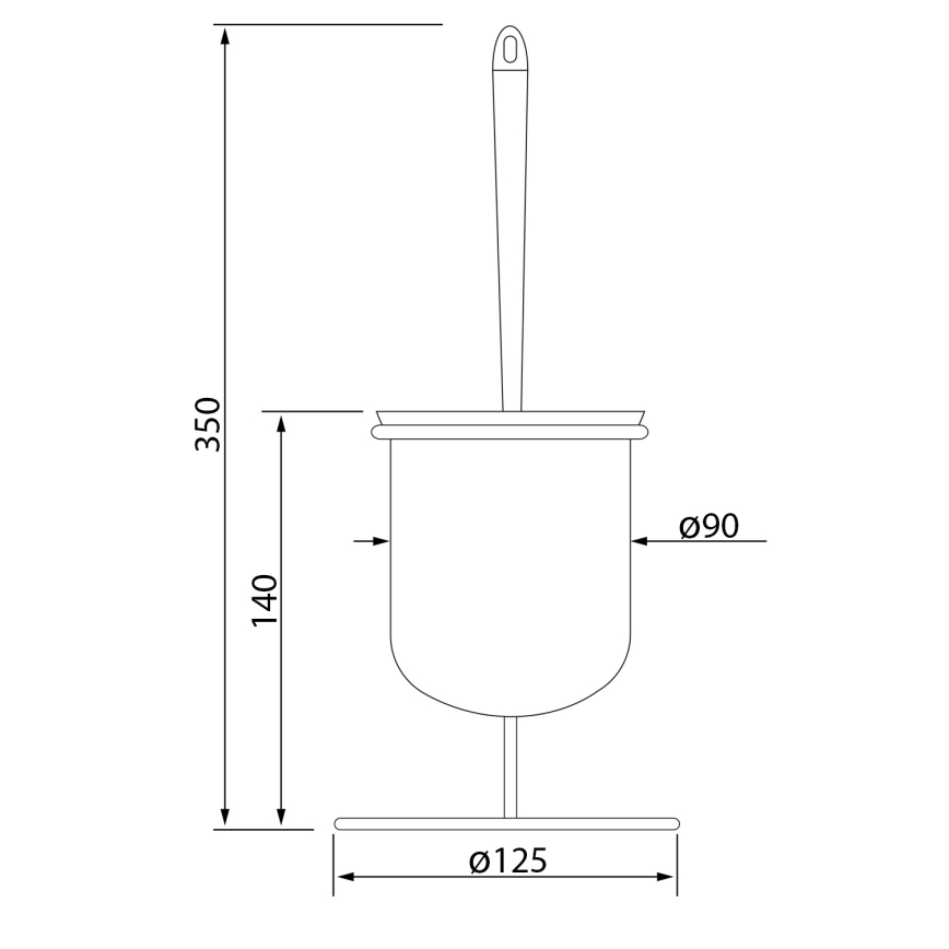 Aqualine - Fritstående toiletbørste SIMPLE LINE hvid/skinnende krom