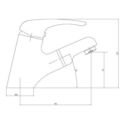 Aqualine - Håndvaskarmatur KASIOPEA 14,2 cm poleret krom