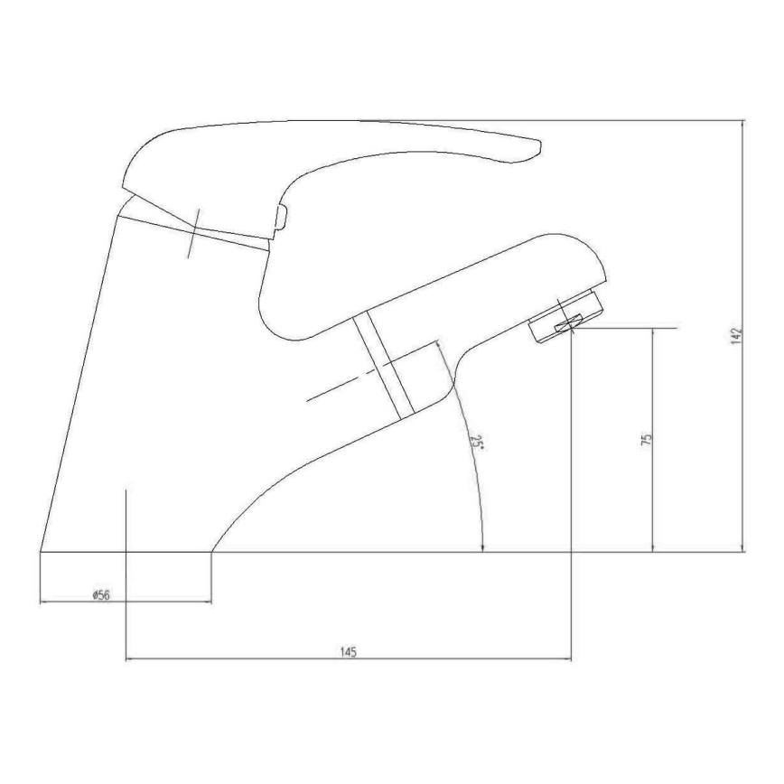 Aqualine - Håndvaskarmatur KASIOPEA 14,2 cm poleret krom