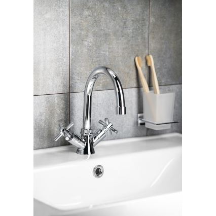 Aqualine - Håndvaskarmatur XENIA RETRO 22,2 cm, poleret krom