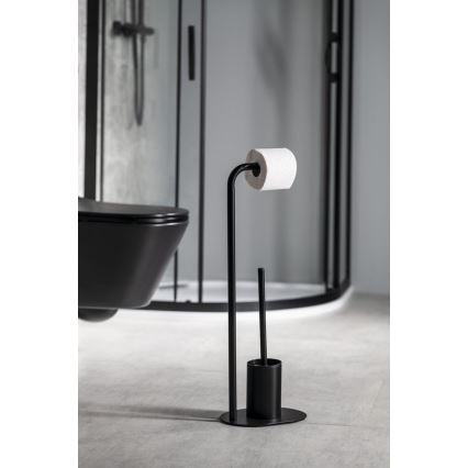 Aqualine - Holder til toiletpapir og toiletbørste SAMBA sort