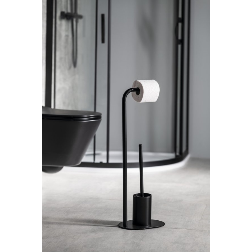Aqualine - Holder til toiletpapir og toiletbørste SAMBA sort