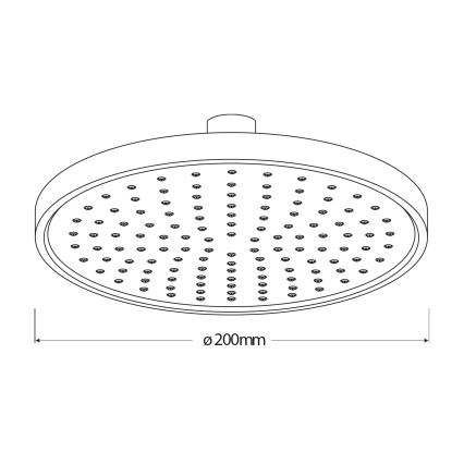 Aqualine - Hovedbruser diameter 20 cm mat sort