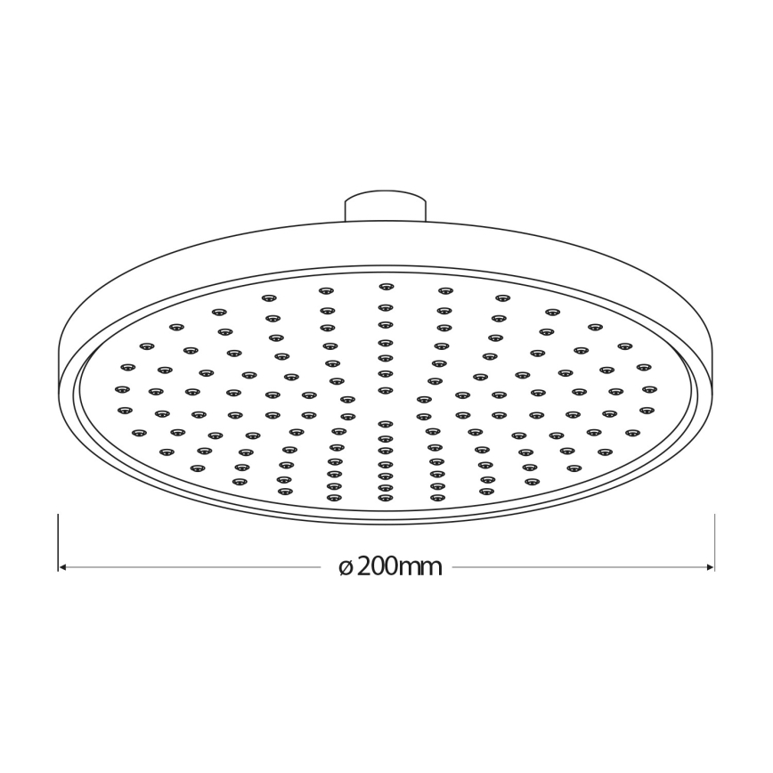 Aqualine - Hovedbruser diameter 20 cm mat sort
