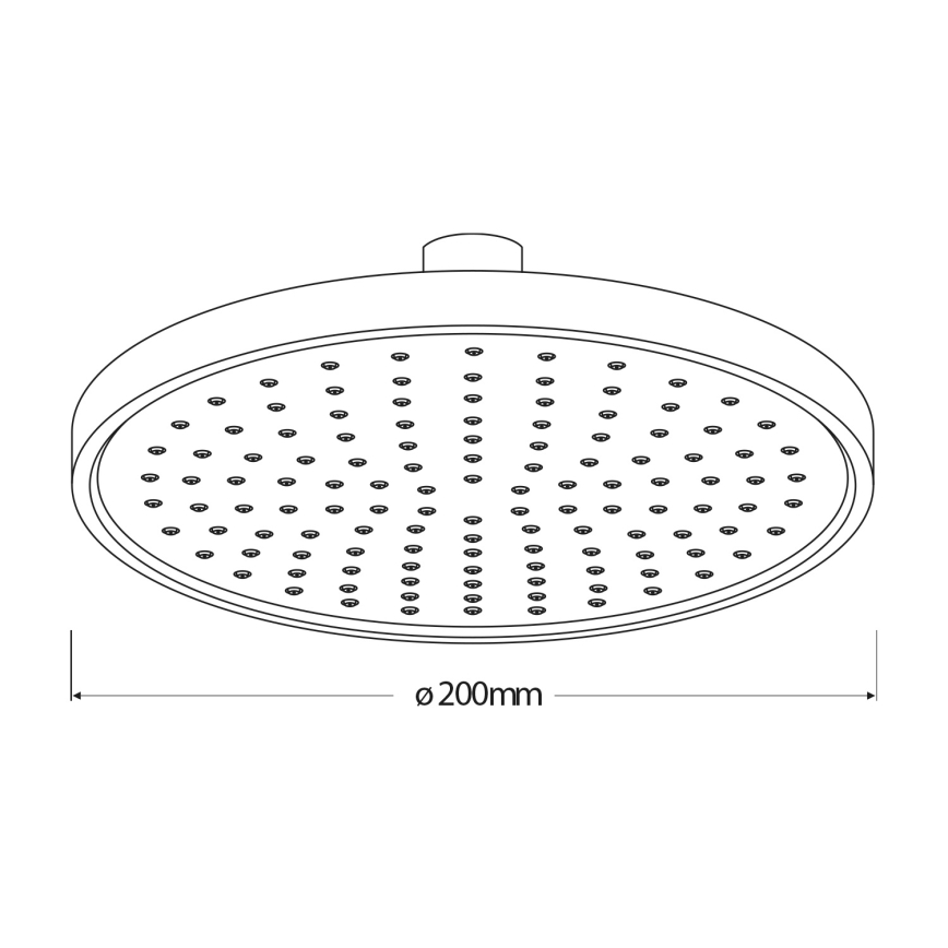 Aqualine - Hovedbruser diameter 20 cm skinnende krom