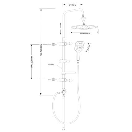 Aqualine - KERA brusesæt i poleret krom