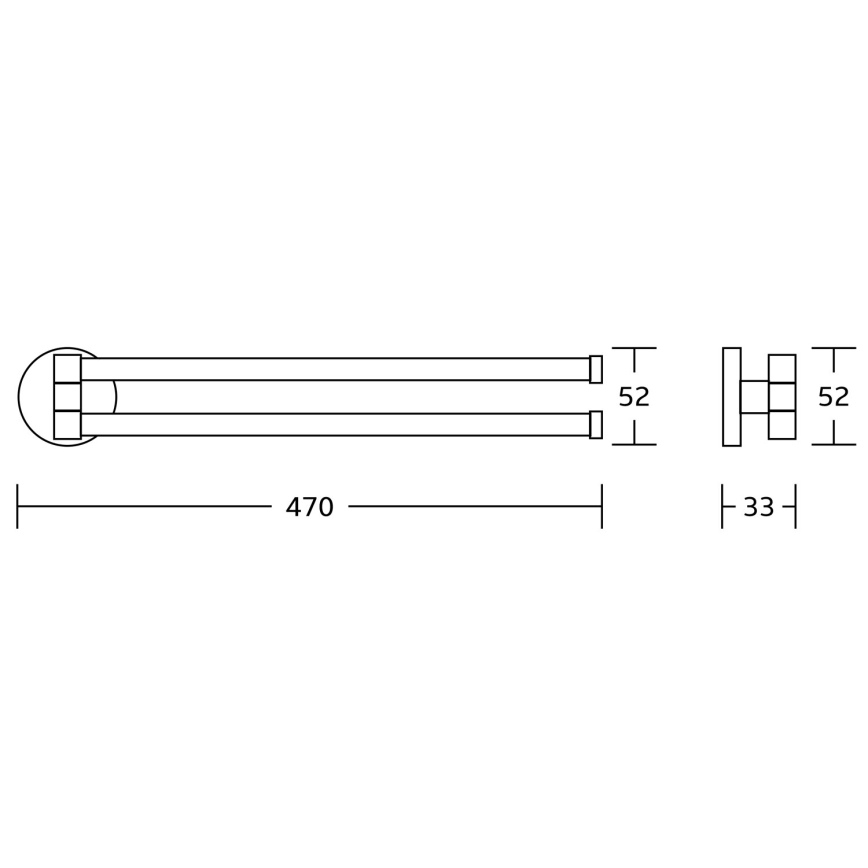 Aqualine - Rotating væ håndklæde holder SAMBA 47 cm sort