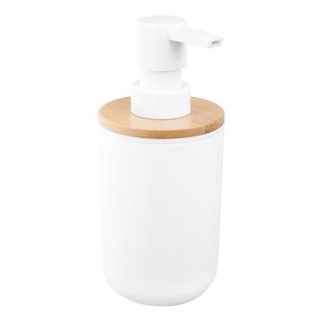 Aqualine - Sæbedispenser SNOW 350 mm hvid/bambus