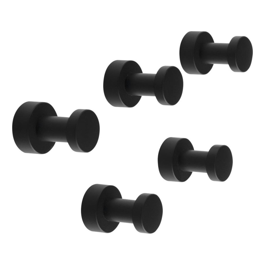 Aqualine - SÆT 5x Knage SAMBA mat sort