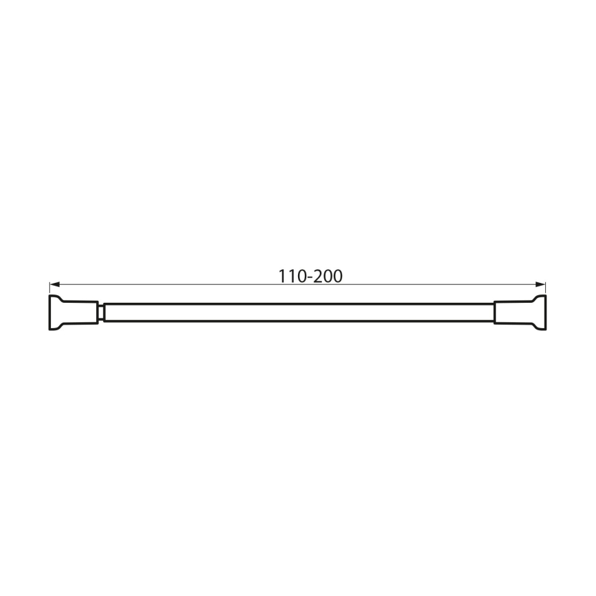 Aqualine - Teleskopisk ildrager 110-200 cm skinnende krom
