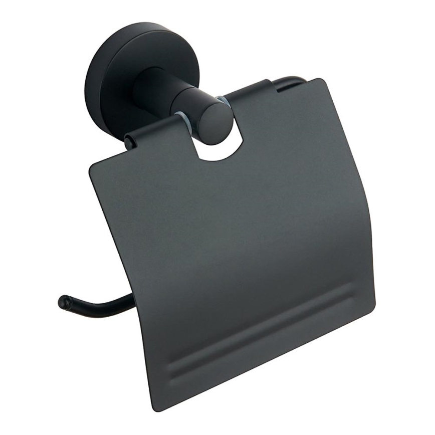 Aqualine - Toiletrulleholder med dæksel SAMBA sort