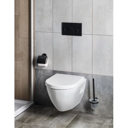 Aqualine - Toiletrulleholder med dæksel SAMBA sort