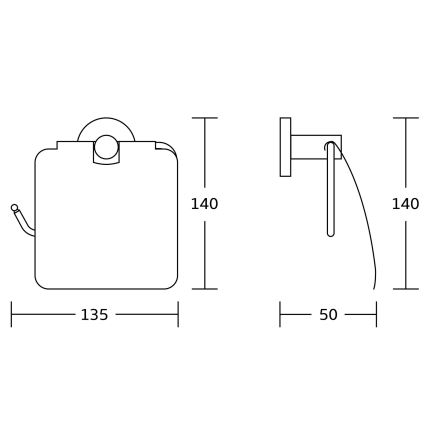 Aqualine - Toiletrulleholder med dæksel SAMBA sort