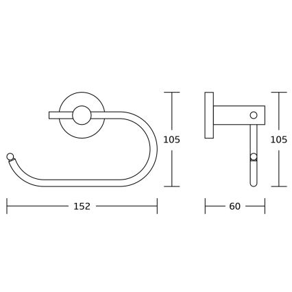 Aqualine - Toiletrulleholder SAMBA skinnende krom