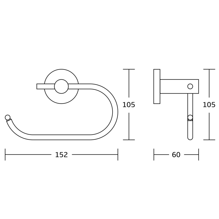 Aqualine - Toiletrulleholder SAMBA sort
