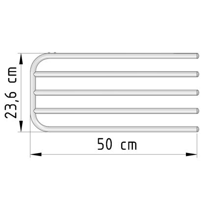 Aqualine - Towel skinne til heating element 50 cm hvid