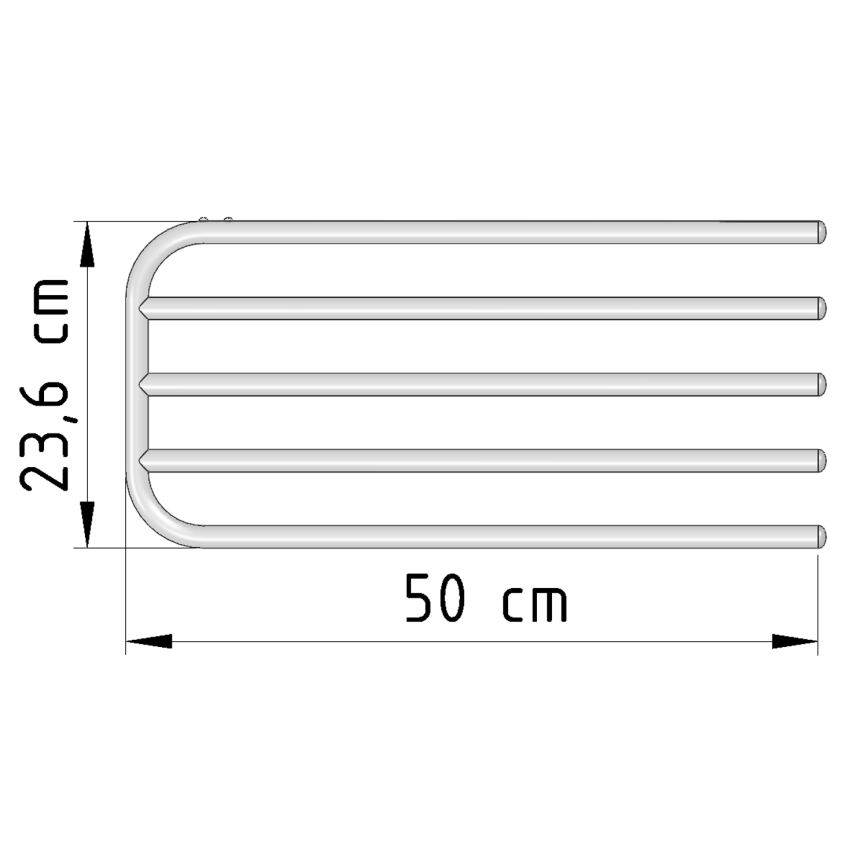 Aqualine - Towel skinne til heating element 50 cm hvid