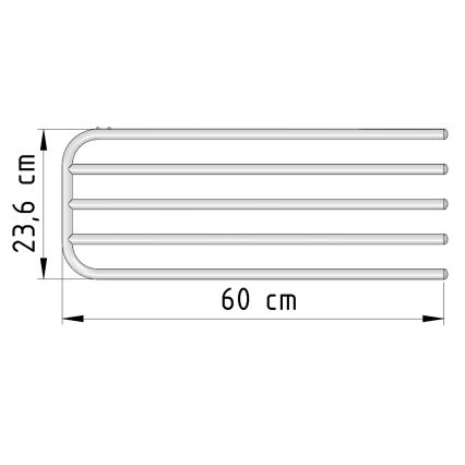 Aqualine - Towel skinne til heating element 60 cm hvid