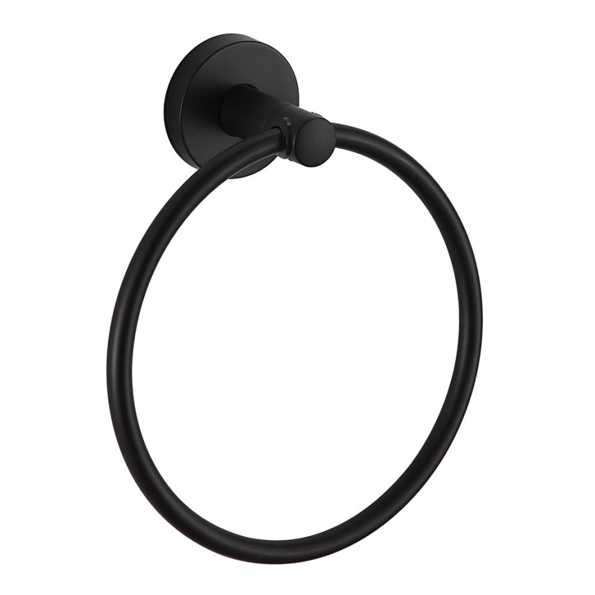 Aqualine - Væghængt håndklædestang SAMBA diameter 15,5 cm sort