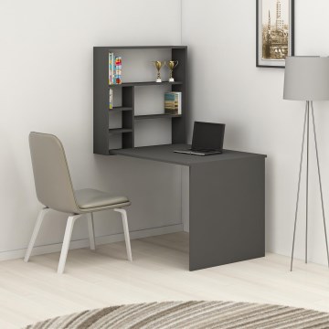 Arbejdsbord med hylde SEDIR 154,2x90 cm antracit