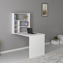 Arbejdsbord med hylde SEDIR 154,2x90 cm hvid