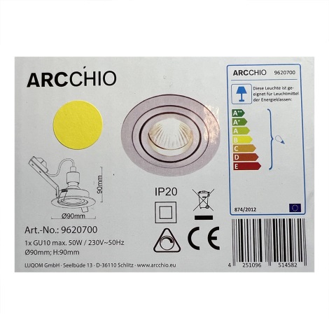 Arcchio - Indbygningslampe SOPHIA 1xGU10/50W/230V
