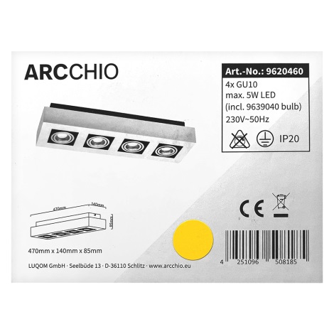 Arcchio - LED spotlampe VINCE 4xGU10/10W/230V