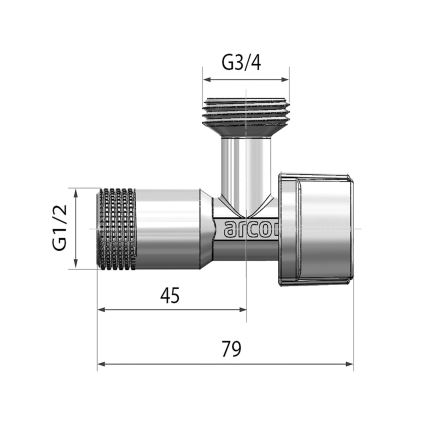 Arco - Vaskemaskineventil i blank krom