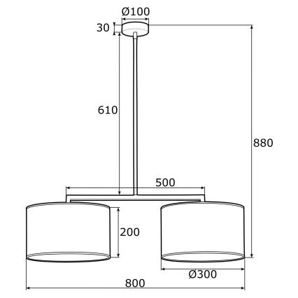 Argon 0900 - Loftlampe KARIN 2xE27/15W/230V hvid