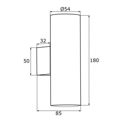 Argon 0909 - Væglampe MITOS 2xGU10/5W/230V sort