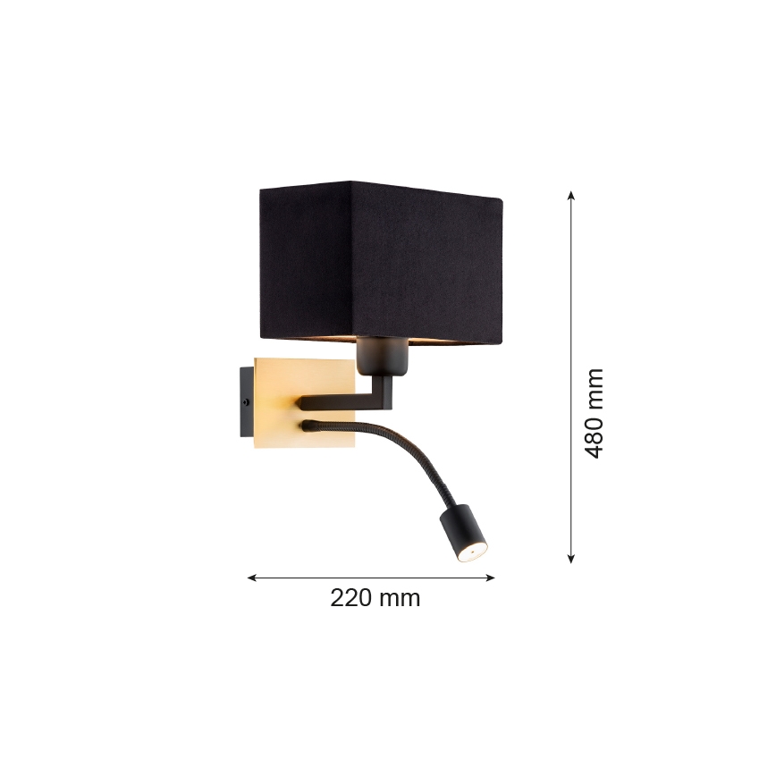 Argon 1041 - LED Væglampe BILL 1xE27/15W/230V + LED/4,5W