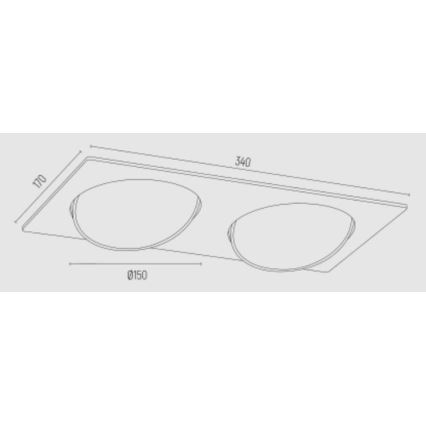 Argon 1046 - indbygningsspot OLIMP 2xGU10-AR111/12W/230V hvid