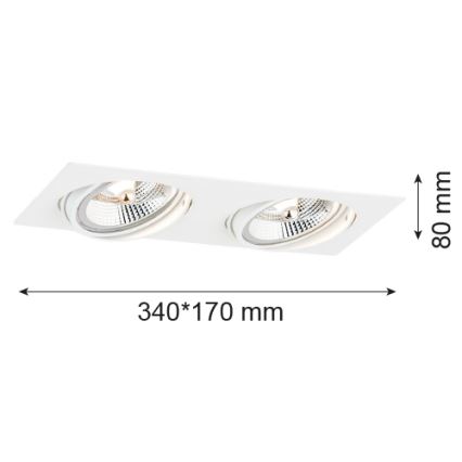 Argon 1046 - indbygningsspot OLIMP 2xGU10-AR111/12W/230V hvid