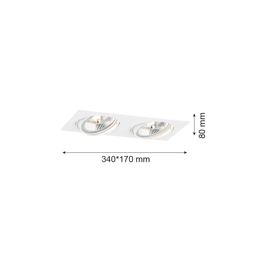 Argon 1046 - indbygningsspot OLIMP 2xGU10-AR111/12W/230V hvid