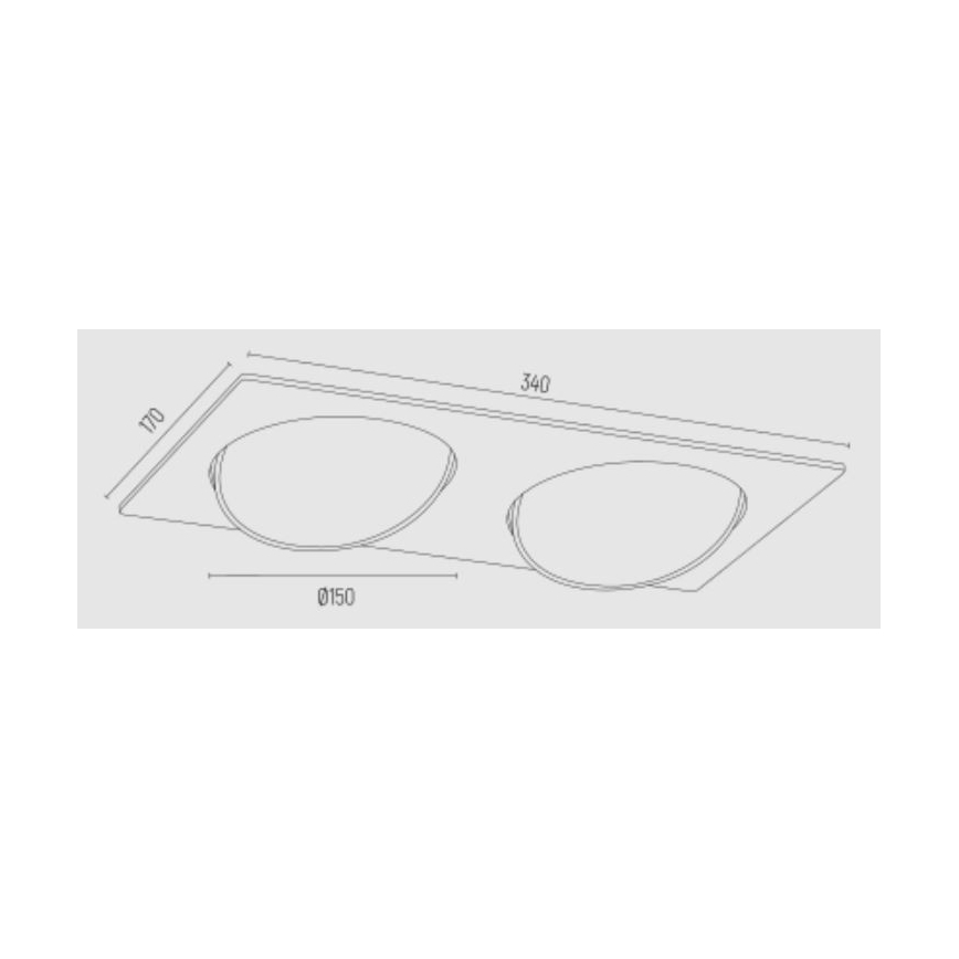 Argon 1046 - Indbygningsspot OLIMP 2xGU10-AR111/12W/230V hvid