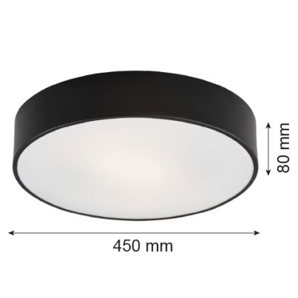 Argon 1186 - Loftlampe DARLING 3xE27/15W/230V diam. 45 cm sort