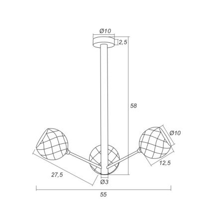 Argon 1358 - LED pendel BELLUNO 3xLED/5W/230V