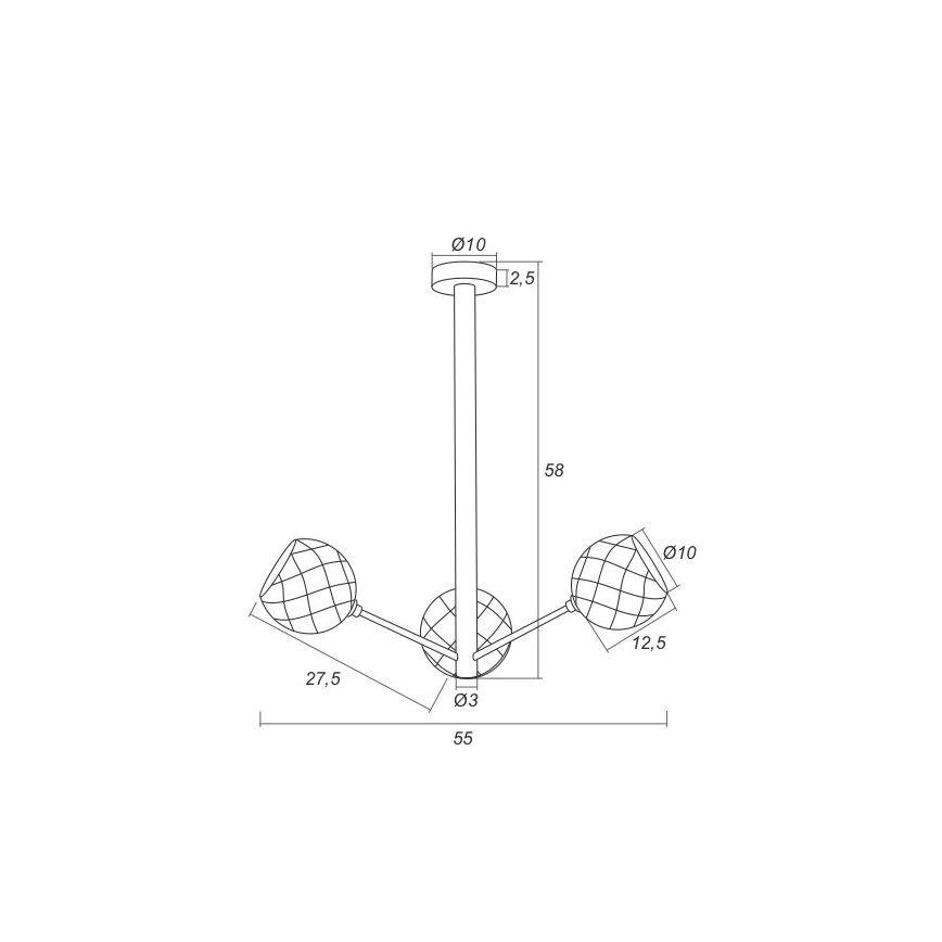 Argon 1358 - LED pendel BELLUNO 3xLED/5W/230V