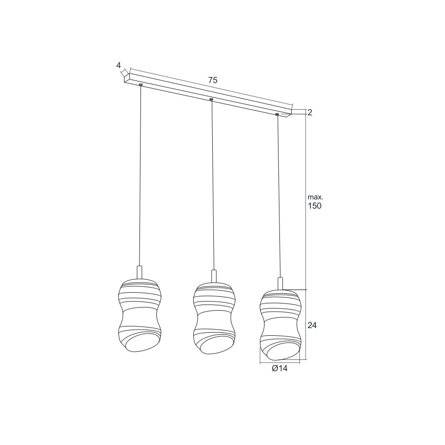 Argon 1366 - LED lysekrone i en snor COMO 3xLED/5W/230V