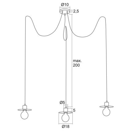 Argon 1378 - Pendel CORSO 3xE27/15W/230V edderkop skinnende krom