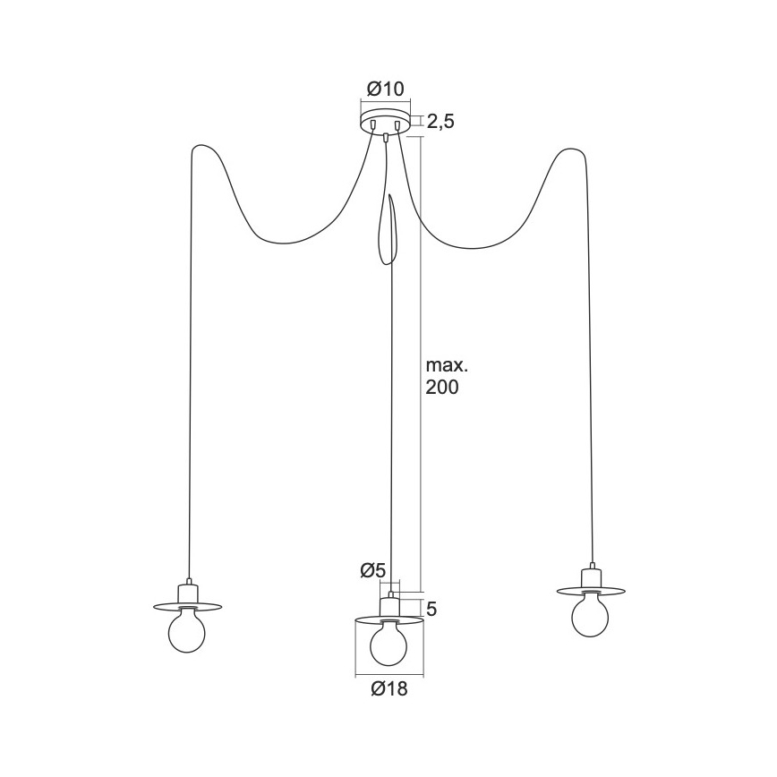 Argon 1378 - Pendel CORSO 3xE27/15W/230V edderkop skinnende krom