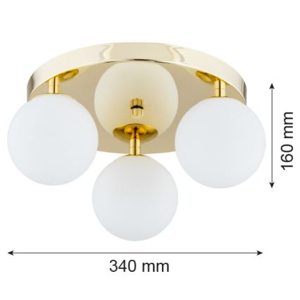 Argon 1413 - Loftlampe til badeværelse FLAVIO 3xE14/7W/230V IP44