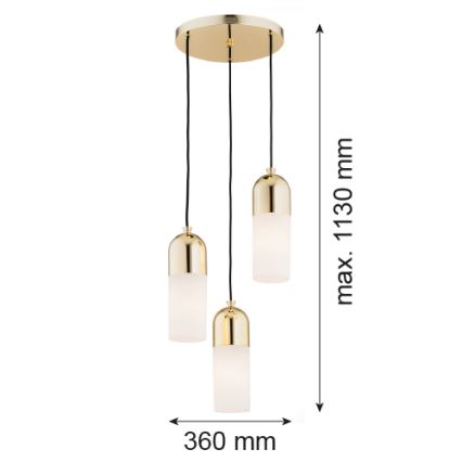 Argon 1466 - Pendel BURGOS 3xE27/15W/230V messing