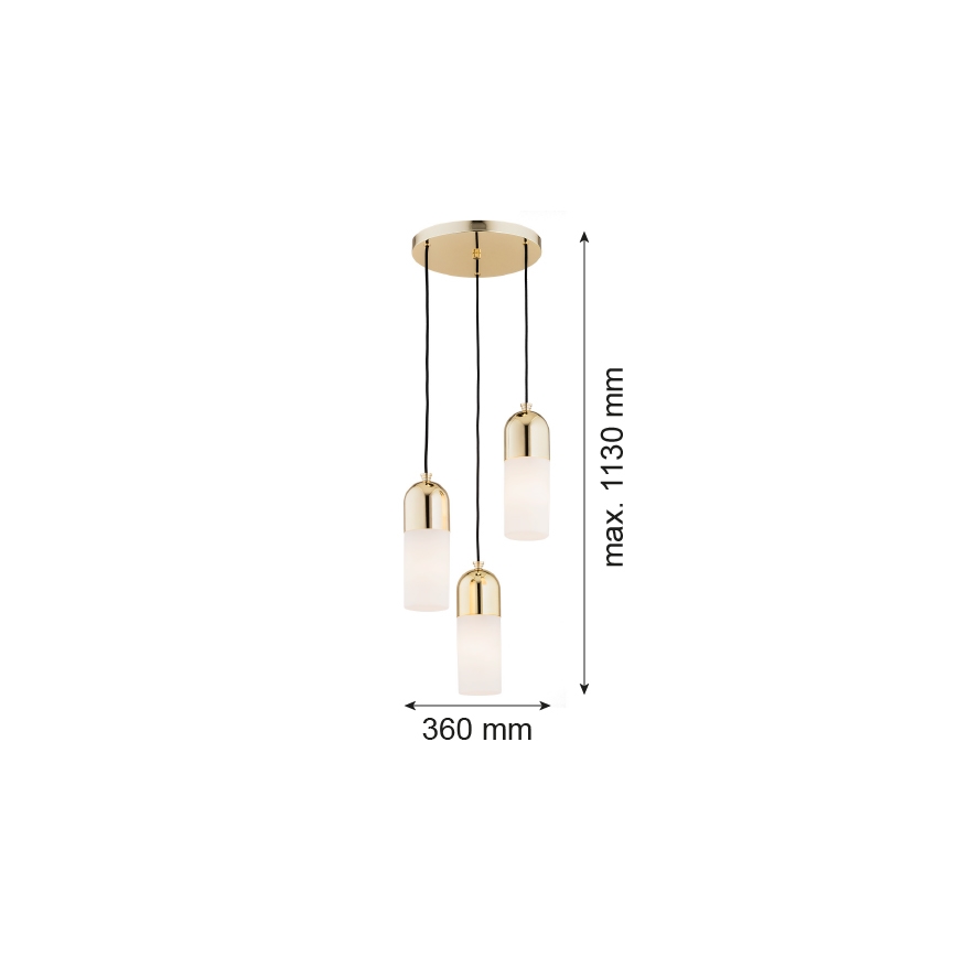 Argon 1466 - Pendel BURGOS 3xE27/15W/230V messing