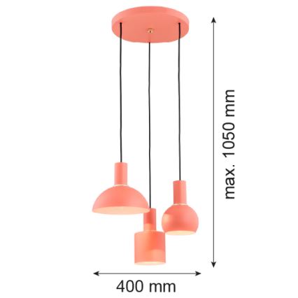 Argon 1469 - Pendel SINES 3xE27/15W/230V orange