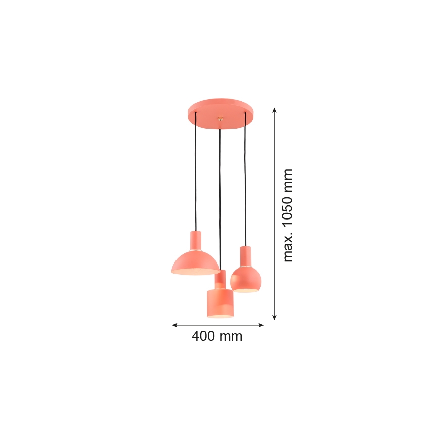 Argon 1469 - Pendel SINES 3xE27/15W/230V orange