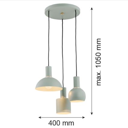 Argon 1470 - Pendel SINES 3xE27/15W/230V grøn