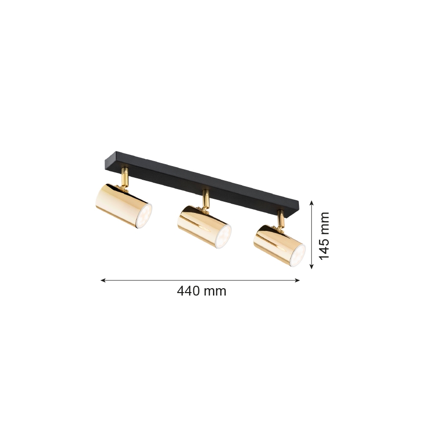 Argon 1474 - Spotlampe LAGOS 3xGU10/5W/230V messing/sort